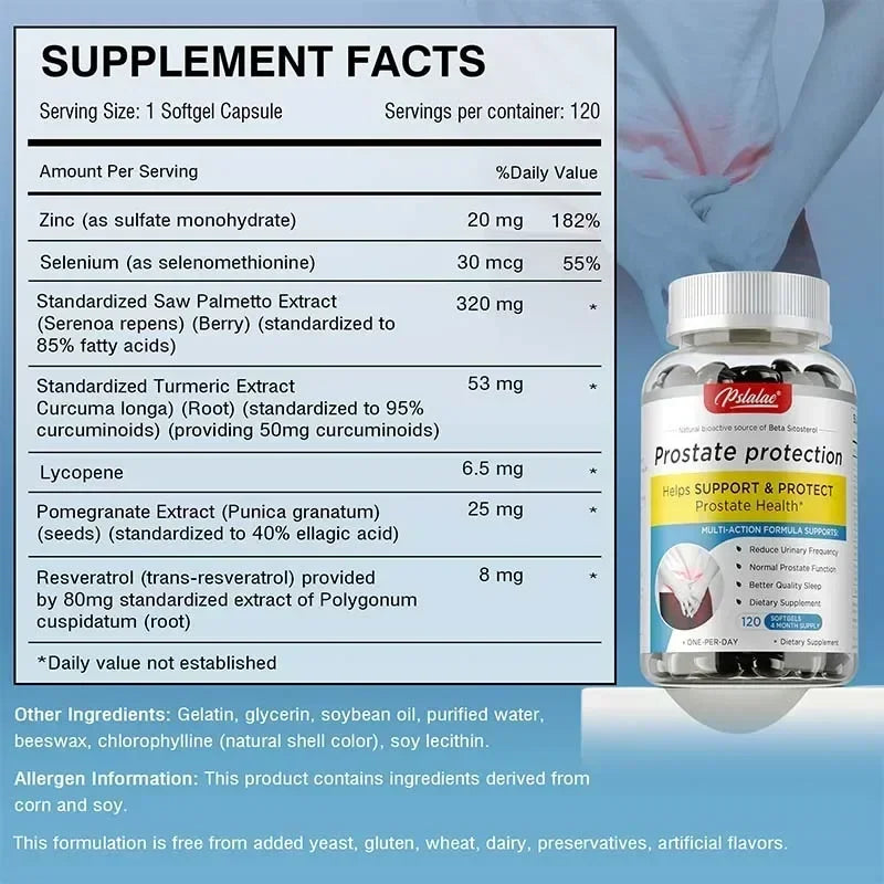 Prostate Protection Supplement – Supports Prostate, Urinary & Bladder Health, Reduces Discomfort & Frequent Urination