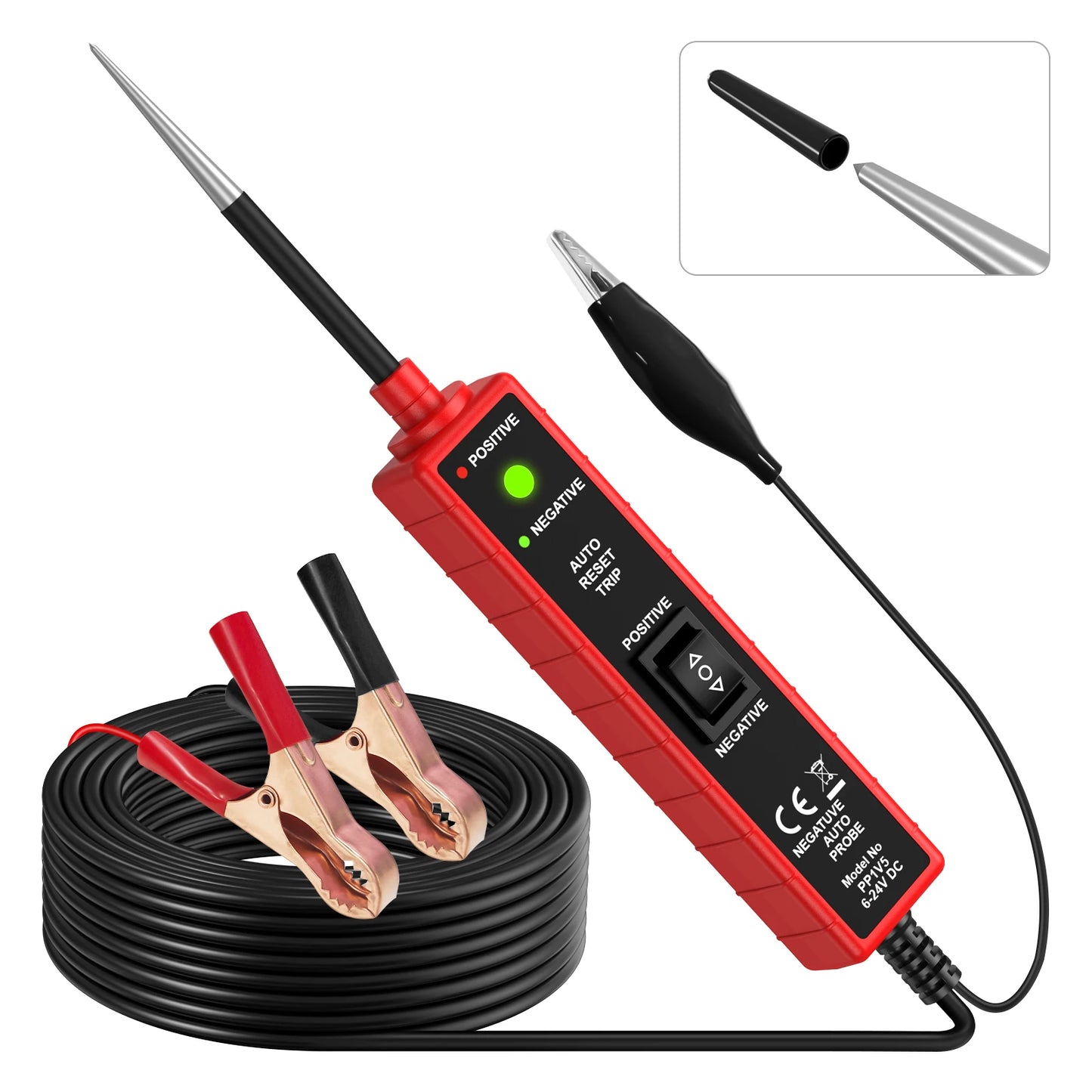 Automotive Electrical System Tester PP1V5 – 6–24V Car Circuit Power Probe with Overload Protection