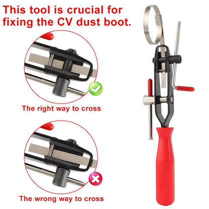 ATV Auto CV Joint Banding Boot Axle Clamp Tool With CV Half Shaft Boot Band Buckle Clamps Repair Install Tools