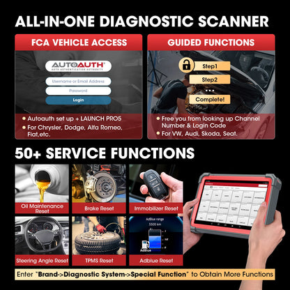 Launch X431 PRO5 Diagnostic Tools ECU Programming Tool with J2534 SmartLink OBD2 Scanner OBDII Launch PRO5
