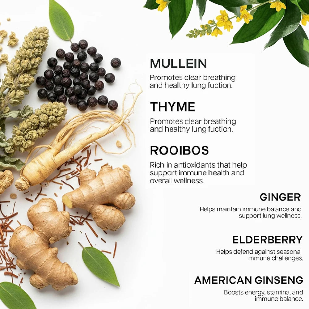 ✨ BetterLungs Mullein Detox Tea – 15 Herbal Bags (Caffeine Free)