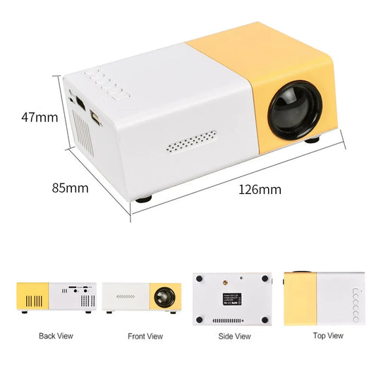 YG300 Mini LED Projector – Upgraded 1000 Lumen Portable Home Media Player with HDMI & USB Audio