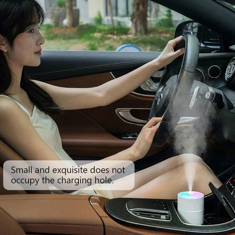 Colorful Portable USB Air Humidifier – Wireless Mini Home & Car Aroma Essential Oil Diffuser