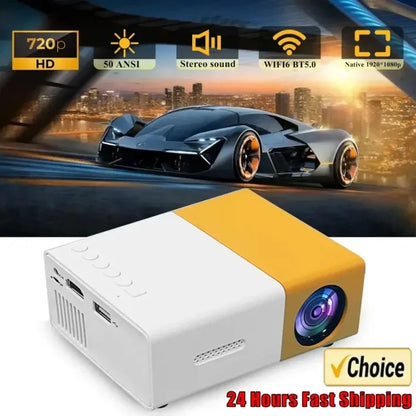 YG300 Mini LED Projector – Upgraded 1000 Lumen Portable Home Media Player with HDMI & USB Audio