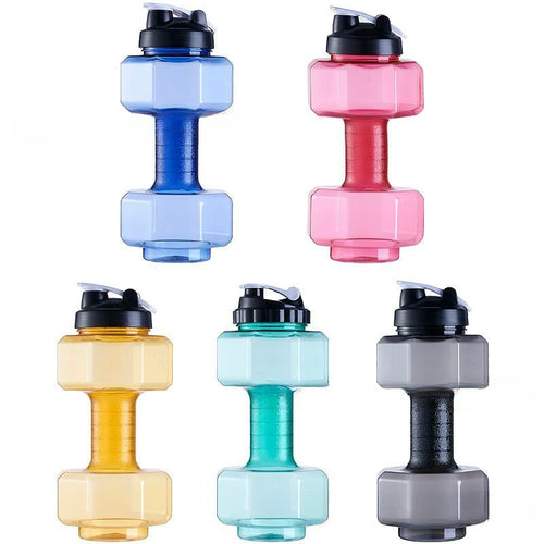 2.6L Large Capacity Dumbbell Sports Bottle Plastic Drinking Cup Leakproof Water Bottle Fitness Camping Cycling Water Bottle