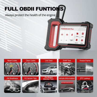 THINKCAR THINKSCAN Plus S6 / S5 – OBD2 Scanner & 4‑System Diagnostic Tool (Engine, ABS, SRS, TCM) | S6 = 5 Resets Lifetime Free