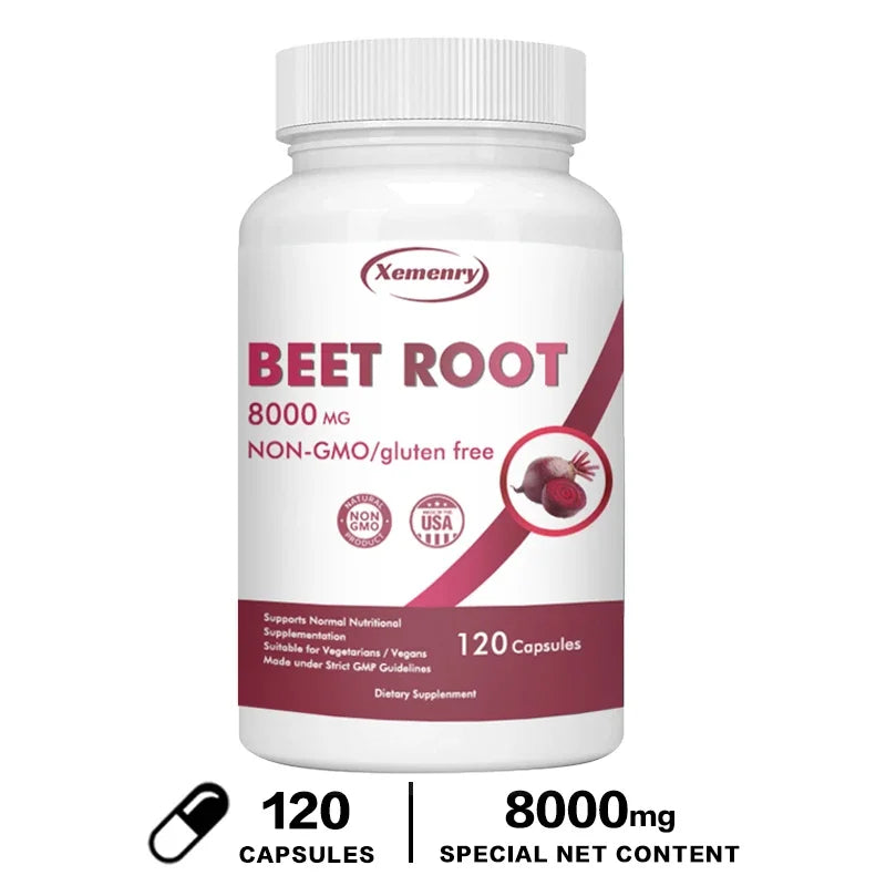 Organic Beetroot Capsules 8000mg – Supports Athletic Performance, Heart Health & Digestion