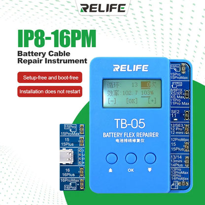 RELIFE TB-05 Battery Cable Repair Instrument Setup-free and Boot-free Adapt To Various Models for IPhone IP8G-16PM  Repair Tools