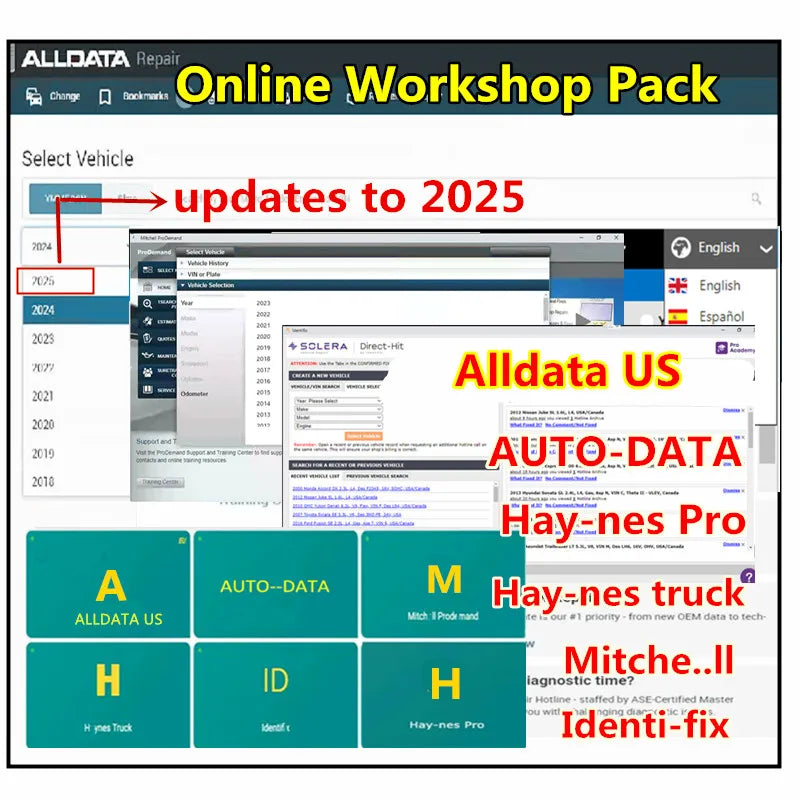 AllData 2025 Online Account | Alldata, AutoData, Mitchell, Haynes Pro & Identifix Workshop Access (3-in-1 Options, Monthly/Yearly)