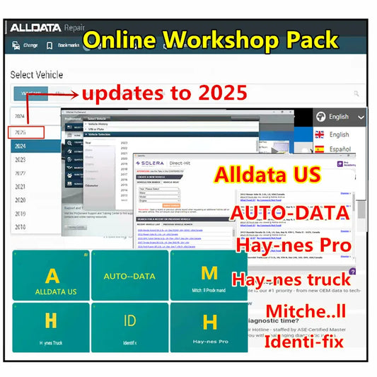 AllData 2025 Online Account | Alldata, AutoData, Mitchell, Haynes Pro & Identifix Workshop Access (3-in-1 Options, Monthly/Yearly)