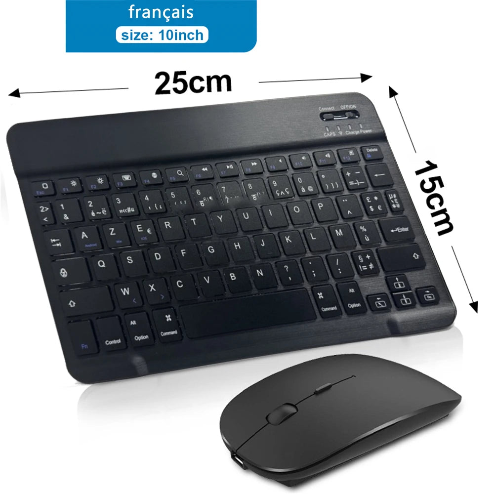 Bluetooth Wireless Keyboard & Mouse | Multilingual for iOS, Android & Windows Tablets – Compatible with iPad Air, Mini, and Pro (Spanish, Korean, Portuguese, Russian + More)
