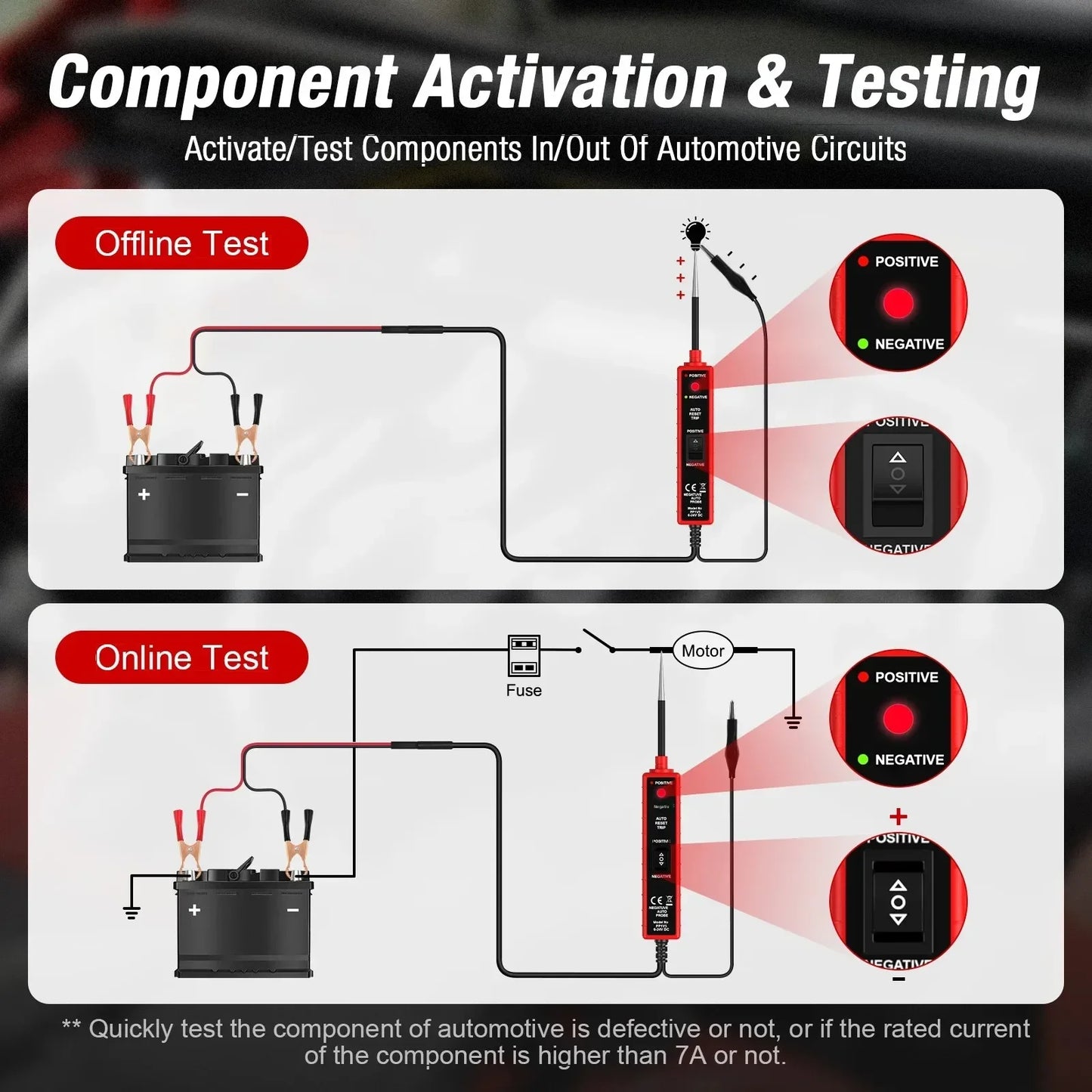 Automotive Electrical System Tester PP1V5 – 6–24V Car Circuit Power Probe with Overload Protection