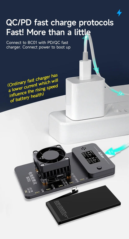 JCID AiXun BC01 BC02 Battery Calibrator for IPhone 11 12 13 14 Pro Max Series Battery Health Data Test Calibration Repair Tool