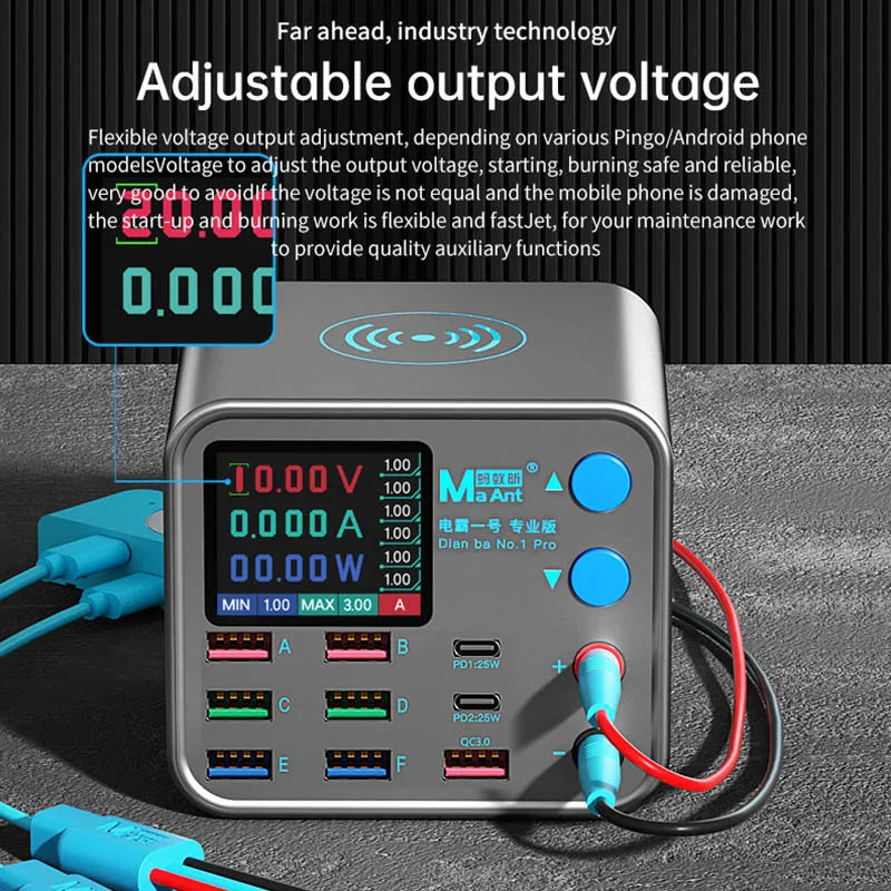 MaAnt DianBa No. 1 Pro Wireless Fast Charging Tool for Mobile Phone Laptop High Precision Current Data Line Detection Charger